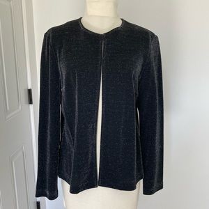 Vintage black Lurex Sparkle cardigan open front sweater